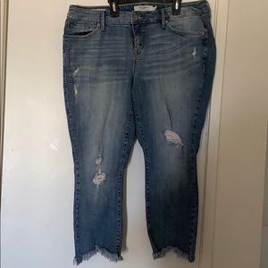 Plus size denim ankles jeans
